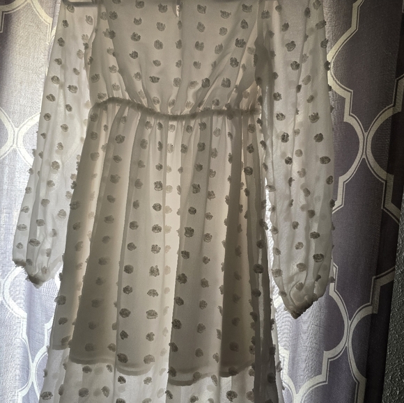 GirlsSwiss Dot Dress Stretchy with a long Sleeve Casual Dress - Picture 5 of 7